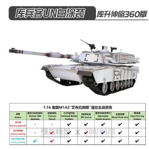 画像1: [ホワイトベーシック360] 2.4g Heng Long 1/16スケール RCタンク 7.0 M1a2 エイブラムス アップグレードメタルトラック リモートコントロールタンク モデル3918 RCおもちゃギフト Th17794 S22d9076735375_4 (1)