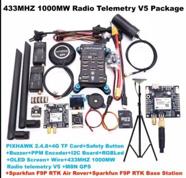 画像1: [RTK2 433MHz PX4] Rctosky SparkFun GPS RTK2ボード ZED F9P Qwiic 高精度UAV GNSSシリーズ Ardupilot Pixhawk PX4 FPV AutoPilotフライトコントロール S22d9110037208_4 (1)