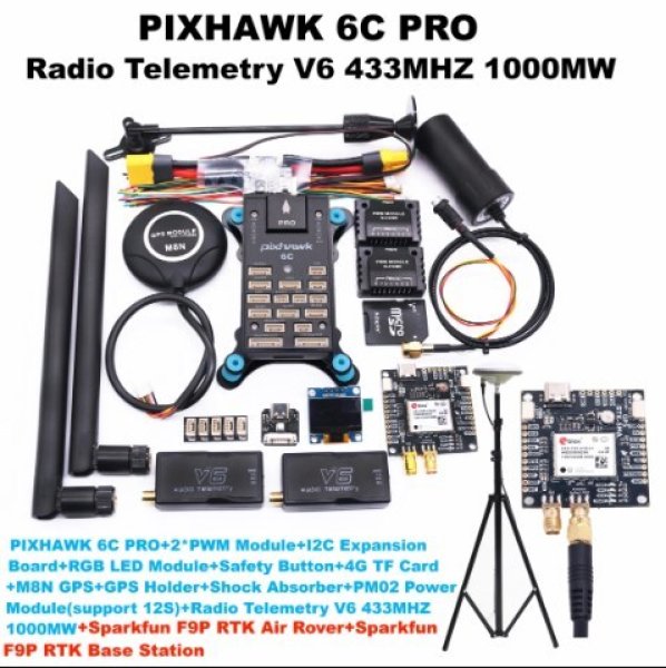 画像1: [RTK2 433MHz 6C] Rctosky SparkFun GPS RTK2ボード ZED F9P Qwiic 高精度UAV GNSSシリーズ Ardupilot Pixhawk PX4 FPV AutoPilotフライトコントロール S22d9110037208_5 (1)