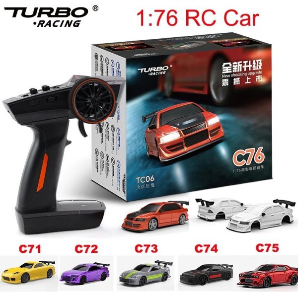 画像1: ターボレーシング 1/76 ミニRCカー 大人子供 スポーツカー S22d9118560170 (1)
