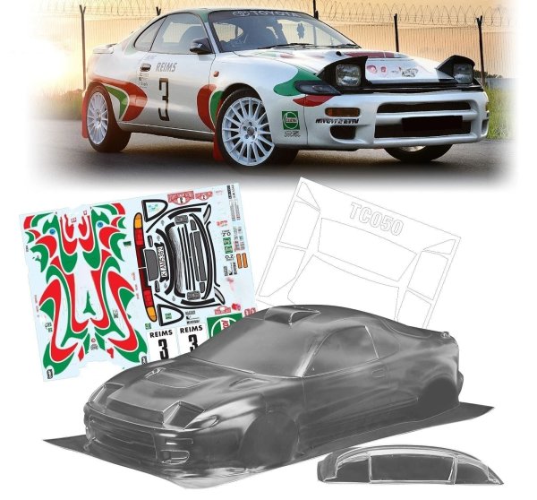 画像1: 1/10 セリカ GT4 ラリー 隠しヘッドランプ ドリフト RC PC ボディシェル 190mm 幅 透明ドリフトボディ RC HSP HPI TRAX タミヤ用 S22d9124822972 (1)
