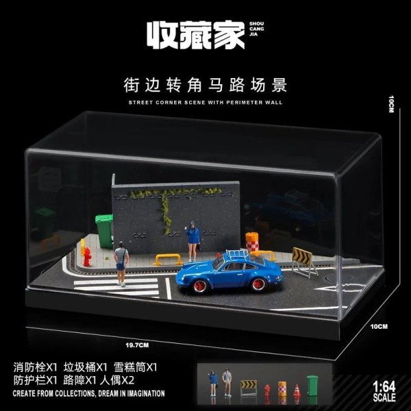画像1: [82003 A 無車] コレクター 1/64 車モデル 駐車場 シミュレーション ガレージ おもちゃ 収納ラック ディスプレイキャビネット 中型 ミニチュアシーン 修理工場 S22d9135722618_9 (1)
