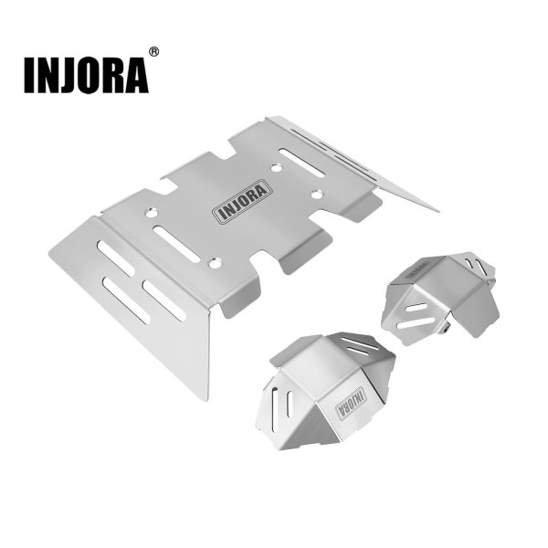 画像1: INJORA ステンレススチール シャーシアーマー スキッドプレート アクスルプロテクター Axial 1/8 AXP8 Gilamon 2.2用 S22d9146341556 (1)