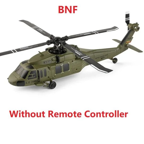 画像1: Wltoys XK K170 UH-60L BNF (リモコンなし) 4CH 6軸ジャイロスコープ ブラシレスモーター ミリタリーグリーン RC ヘリコプター  S22d9147939607 (1)