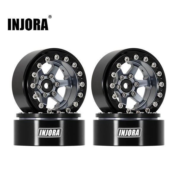 画像1: INJORA -5.25mm オフセット 1.3 インチ アルミ ビードロック ホイール 1/24 1/18 RC クローラー用 (W1313) S22d9169797455 (1)