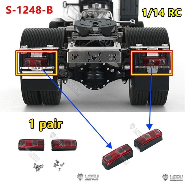 画像1: 1/14 RCトラック テールライト LESU タミヤ 改造 S22d9174410817 (1)