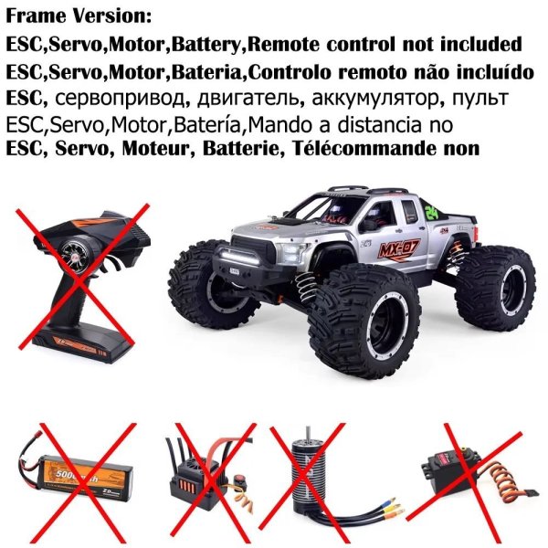 画像1: [シルバーフレーム] ZDレーシング MX 07 1/7スケール 4WD 8S ブラシレス モンスタートラック バギー オフロード 電動 80km/h 高速レーシング Hobbywing MAX6 RCカー S22d9186135374_0 (1)