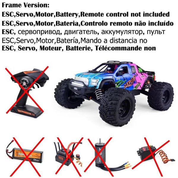 画像1: [カラフルフレーム] ZDレーシングMX 07 1/7スケール 4WD 8S ブラシレス モンスタートラック バギー オフロード 電動 80km/h 高速レーシング Hobbywing MAX6 RCカー S22d9186135374_3 (1)