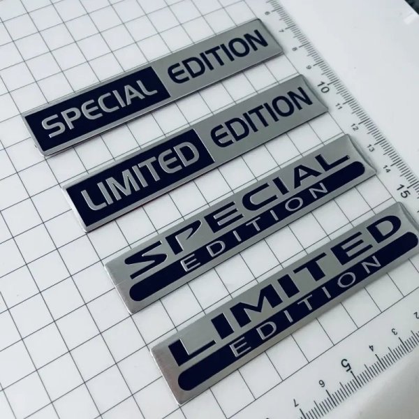 画像1: 3Dメタルアルミニウムシルバーブラックロゴ限定版エンブレム車フェンダーバッジトランクデカール限定版ステッカーアクセサリー S25d9250432589 (1)