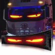 画像1: トラック 車用 デビルアイ LED ピクセルパネルライト リモコン付き ソフト 折りたたみ式 スクロール照明 ボード フロントガラス用 12V 24V S25d9314376064 (1)