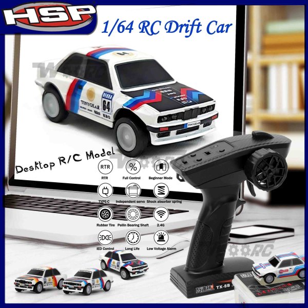画像1: 1/64 RC ドリフトカー ラジコン RTR フルセット 子供 ギフト 競技用 S22d9332722406 (1)