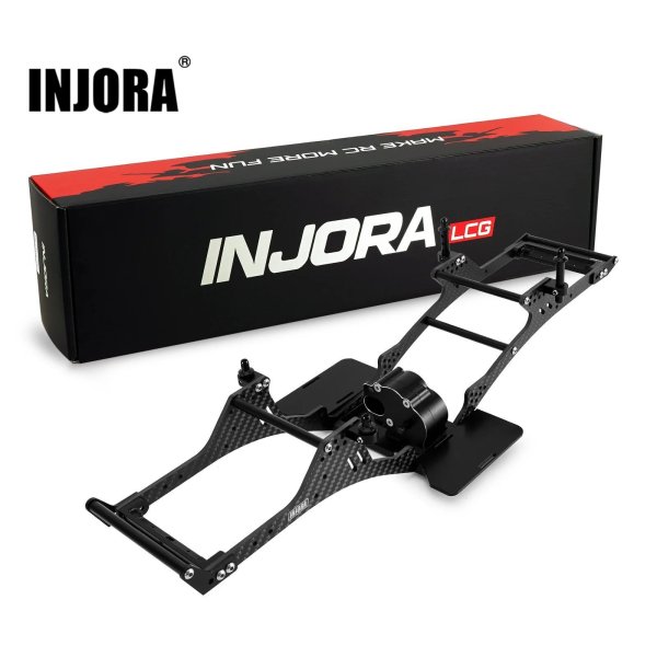 画像1: INJORA LCG カーボンファイバーシャーシキット（センタートランスミッション付き、1/10 RCクローラー用、INC-10C） S22d9356033039 (1)