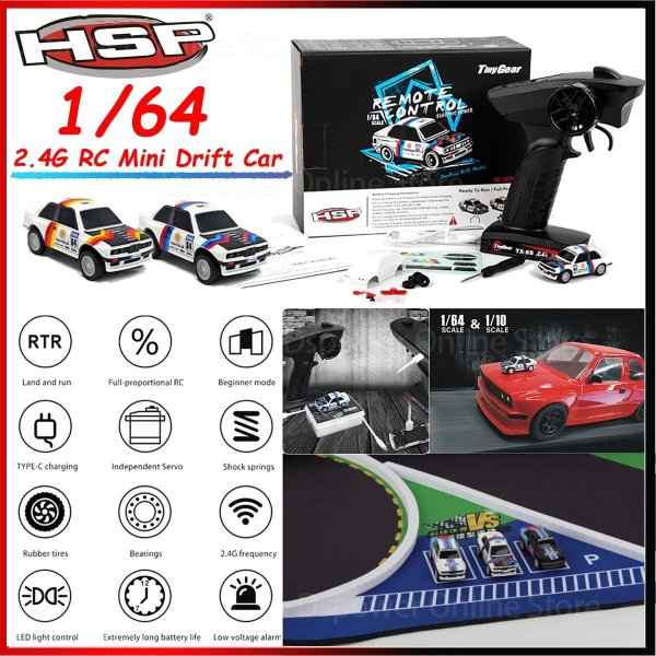 画像1: HSP 1/64 ドリフトラジコン RTR 2.4G 比例制御 子供も S22d9364151859 (1)