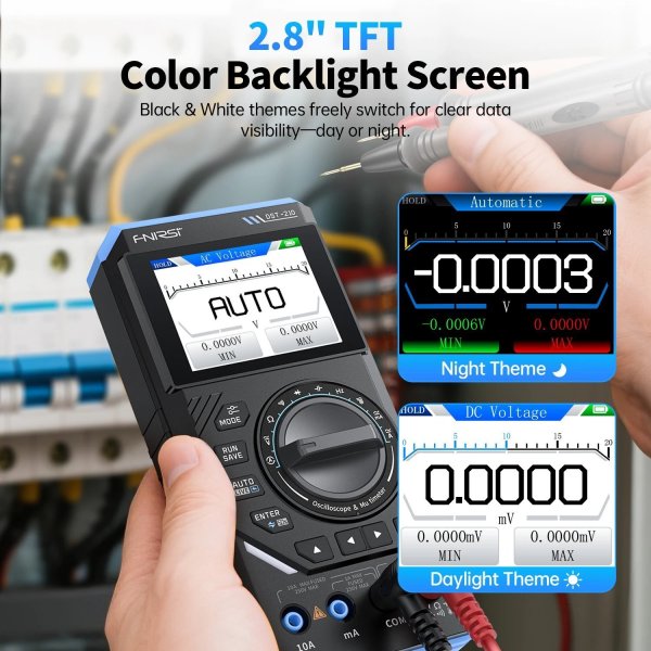 画像1: FNIRSI DST-210およびDST-201 - 2-in-1自動車診断ツール、 ポータブル 、ロータリーコントロール、家庭や車の修理に最適 S22d9438425069 (1)