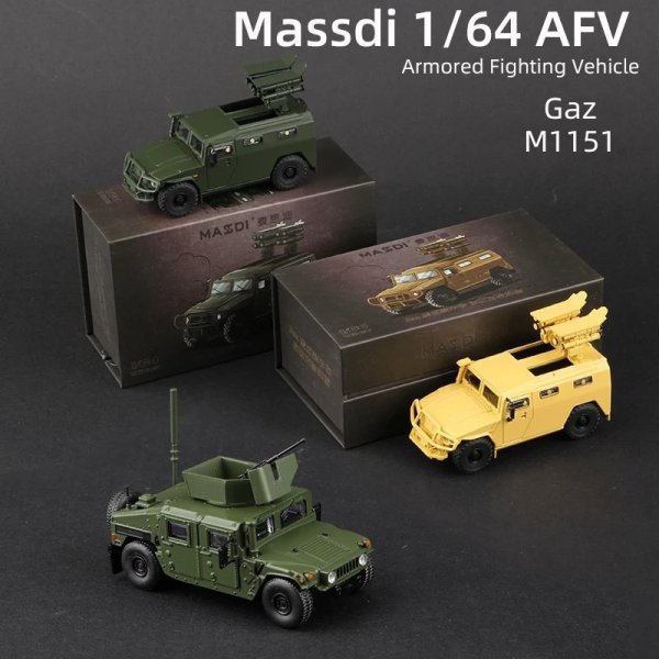 画像1: Massdi 1/64 タイガーガズ M1151 装甲車 ミニカー 対戦車 合金 ダイキャスト コレクション S22d9514260029 (1)