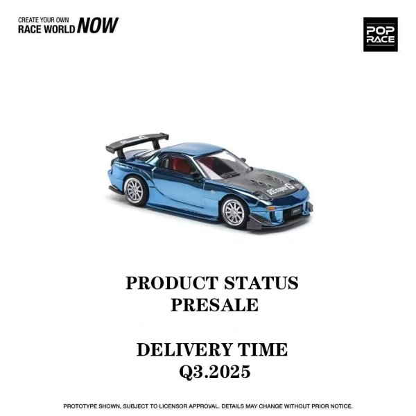 画像2: プレセール Xcartoys Poprace 1：64 ダイキャストミニカー MAZDA RX7 RE 雨宮 ワイドボディ モデルおもちゃ レーシングカー 男の子 クリスマスギフト S22d9579131661 (2)