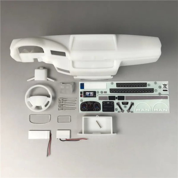 画像3: タミヤ1/14RCトラクタートラック用キャブダッシュボード スカニアFH16アロクスアクトロスMANTGX部品 S25d9590672713 (3)