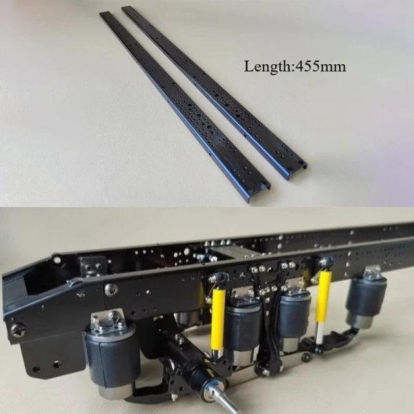 画像1: 1セット: 455mm 6x4 エアバッグサスペンション リアアクスル リフティングビーム 1/14 タミヤ RC トラック トレーラー ティッパー スカニア ベンツ アクトロス ボルボ MAN用 S25d9684395315 (1)