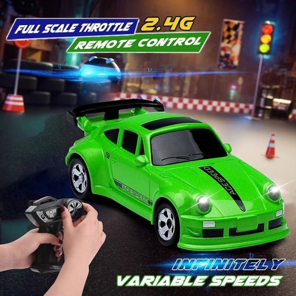 画像1: 2.4G 4WD RCカー 1/64 ドリフト GTR ミニレーシングカー 子供ギフト S22d9689732772 (1)