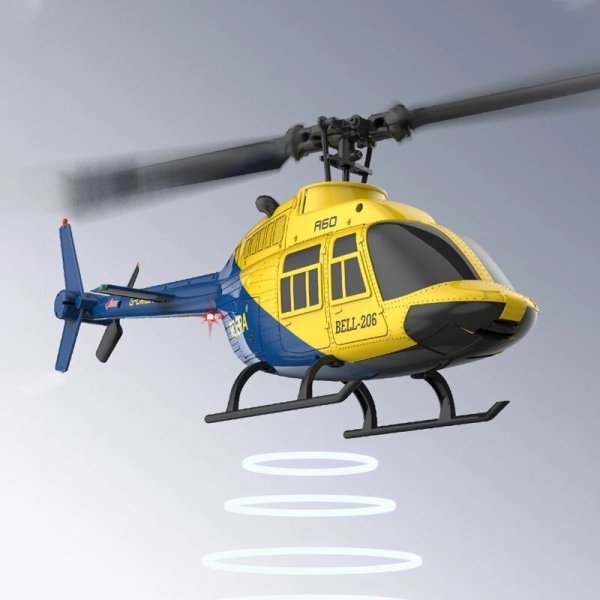 画像1: A60 ベル206 RCヘリ 4ch シングルプロペラ 固定高安定 S22d9776557365 (1)