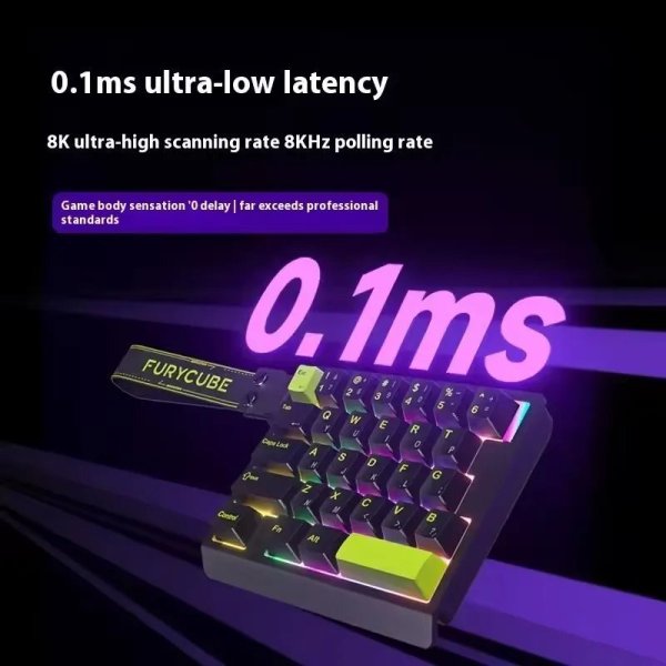 画像3: FURYCUBE M30HE マグネティックスイッチ メカニカルキーボード 片手有線 0.1ms 0.01mm RT 8K カスタム RGB ホットスワップ Eスポーツ ゲーミング S25d9862727796 (3)