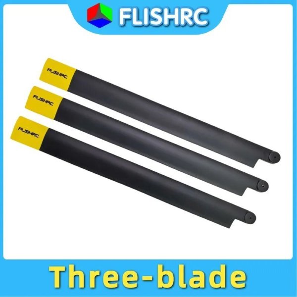 画像1: [3枚羽根] FLISHRC 430mm フラットコンベックスメインローターブレード、カーボンファイバー素材メインブレード S20d9935480301_3 (1)