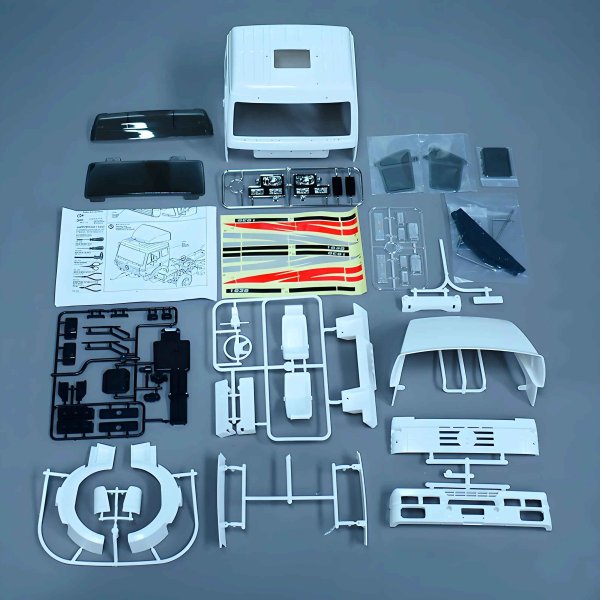 画像7: 組み立て不要：1/14スケール R/C トラクタートラック タミヤ ベンツ 1838 アクトロス アロックス DIY 用 プラスチックコックピットボディ スキャッタリングパーツセット S25o0040809905 (7)