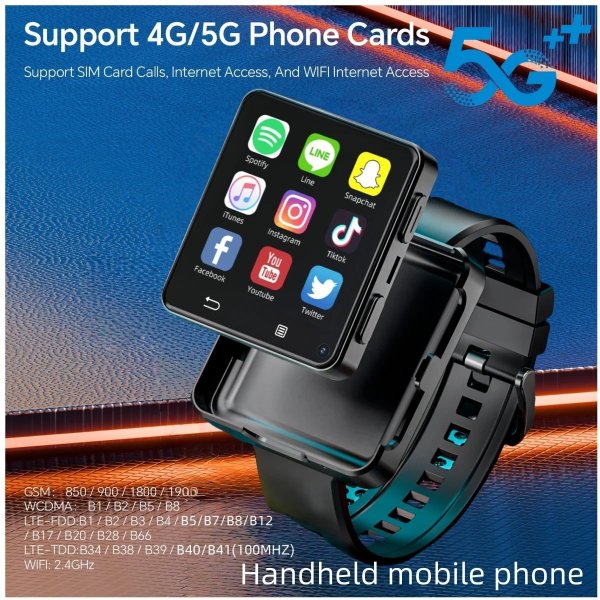 画像1: 3GB-32GB 新4Gスマートウォッチ Android 11.0 OS スマートウォッチ 2.64インチ大画面 480*480 MTK6761 500W デュアルカメラ 1200mAh バッテリー Wi-Fi GPS S25o0062609411 (1)