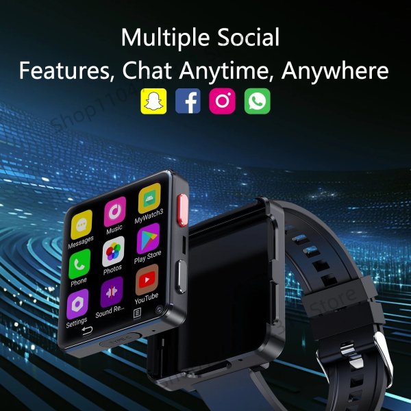 画像6: 3GB-32GB 新4Gスマートウォッチ Android 11.0 OS スマートウォッチ 2.64インチ大画面 480*480 MTK6761 500W デュアルカメラ 1200mAh バッテリー Wi-Fi GPS S25o0062609411 (6)