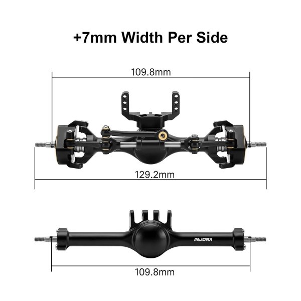 画像2: 4M-121: INJORA +7mmプラネットアクスル（ダブルジョイントシャフト＆スケール油圧ステアリング付き）1/18 TRX4M用 S25o0140247175 (2)