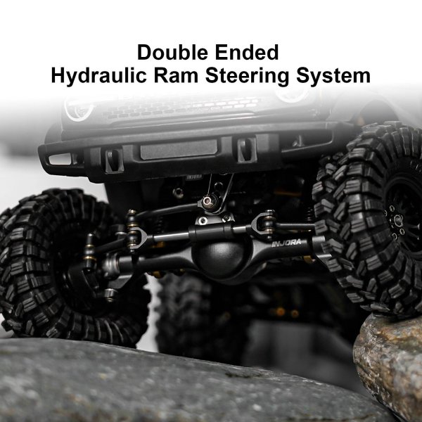 画像3: 4M-121: INJORA +7mmプラネットアクスル（ダブルジョイントシャフト＆スケール油圧ステアリング付き）1/18 TRX4M用 S25o0140247175 (3)