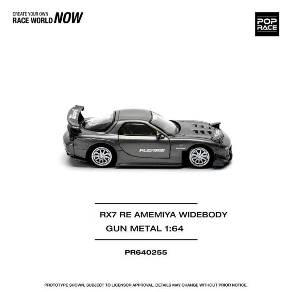 画像3: ポップレース 1:64 RX-7 RE雨宮 ワイドボディ メタルダイキャストモデルカー PR640255 S25o0270905530 (3)