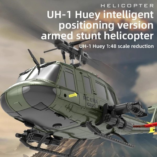 画像5: UH-1 C032 ブラシレス RC ヘリコプター 6 軸ジャイロスコープ ワンクリック 3D フリップ オプティカルフローポジショニング UH1 ヘリコプター モデル 趣味 おもちゃ RTF S25o0317002728 (5)