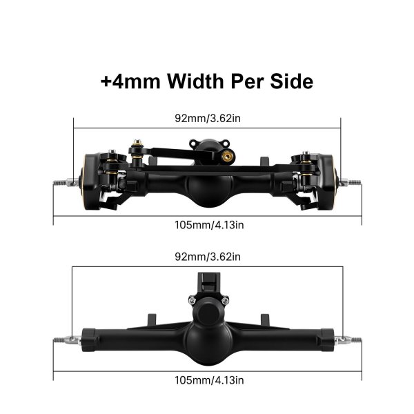 画像4: INJORA +4mmナイロンプラネットアクスル、ダブルジョイントシャフト＆真鍮ステアリングナックル付き、1/24 Axial SCX24用 S25o0320216452 (4)
