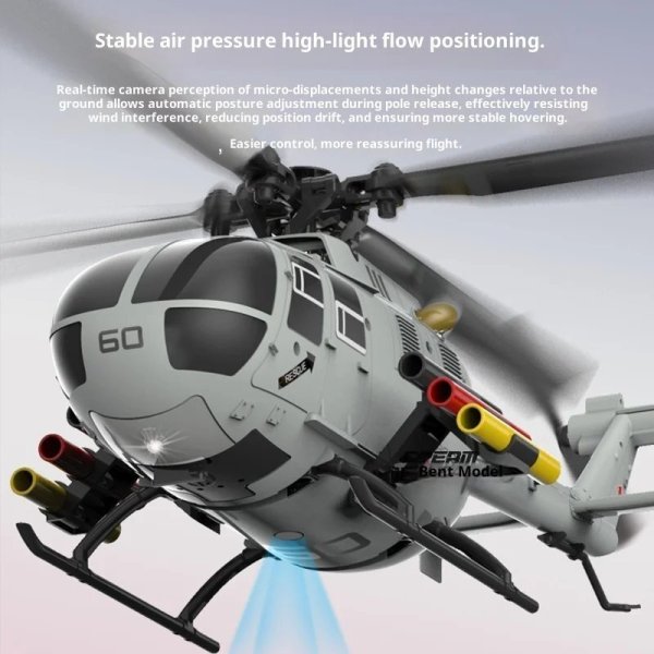 画像4: オプティカルフローバージョン: BO-105 C186S 6CH RCヘリコプター、オプティカルフローとブラシレスモーター、高度保持、ワンキー離陸/着陸付き S25o0359618492 (4)