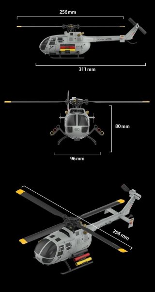 画像5: オプティカルフローバージョン: BO-105 C186S 6CH RCヘリコプター、オプティカルフローとブラシレスモーター、高度保持、ワンキー離陸/着陸付き S25o0359618492 (5)