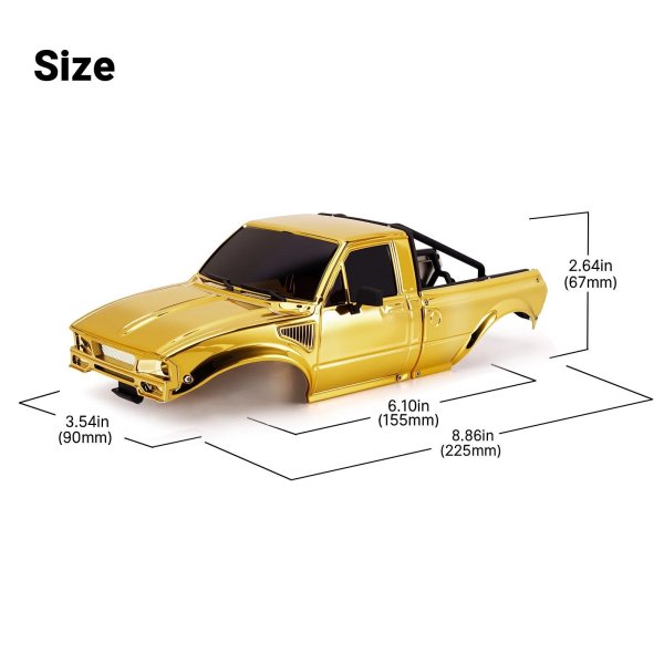 画像4: 未組立ゴールド：INJORA 限定版 IR60 ピックアップハードボディ 1/18 TRX4M ディフェンダー ブロンコ用 (ゴールド) S25o0363349226 (4)