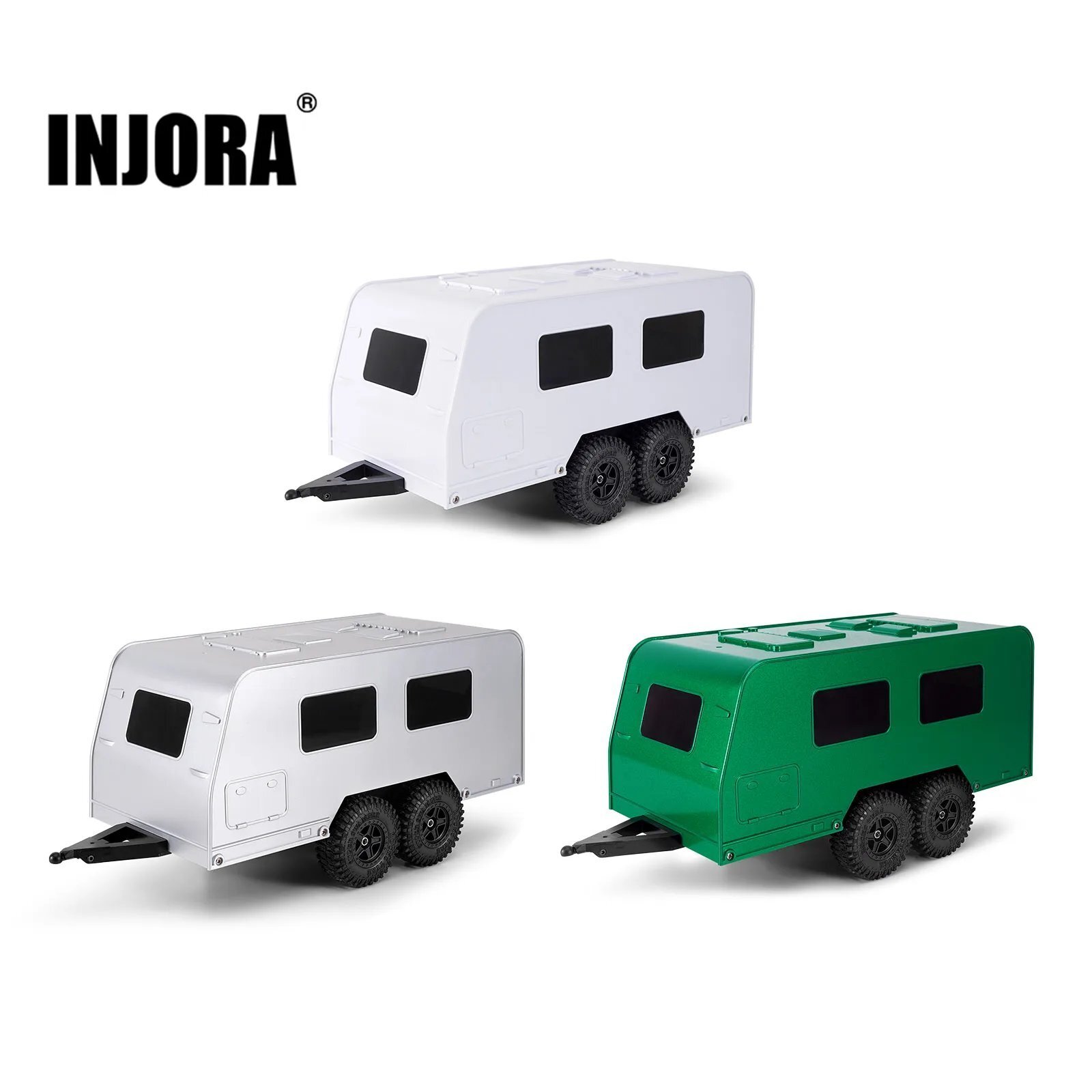 INJORA トラベル キャンピングカー トレーラー ヒッチ付き 1/18 RC クローラー TRX4 M 用 S22d8777505024