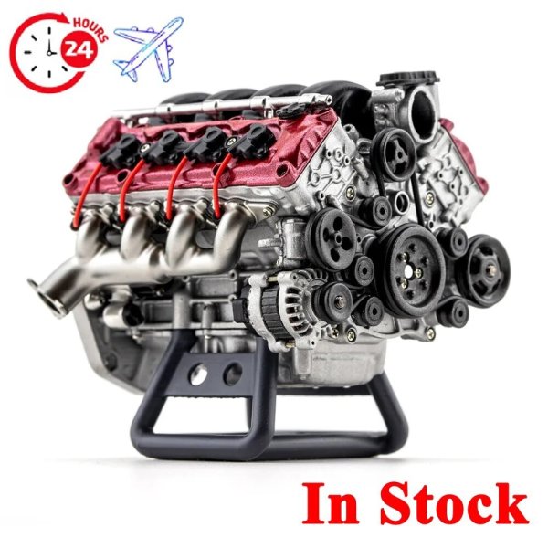 画像1: MAD V8 エンジン内燃モデル組み立てキット RC フルシミュレーション S22d4916906901 (1)
