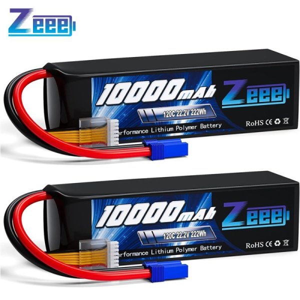 画像1: 2 個 ZEEE 3S 10000mAh Lipo バッテリー 14.8V 120C ソフトケース EC5 プラグ付き  S22d6358111231 (1)