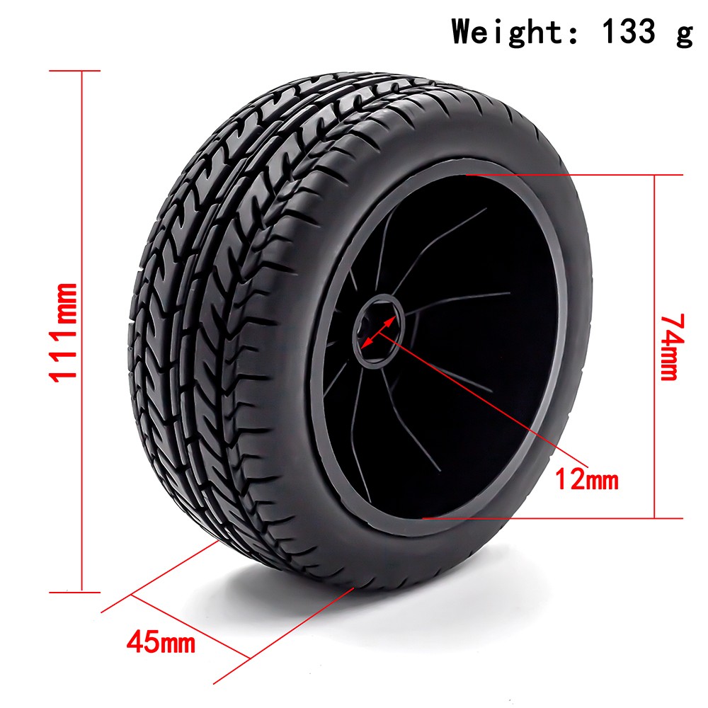 4個 112mm 1/10 ショートコース トラック タイヤ 12mm 六角スラッシュ