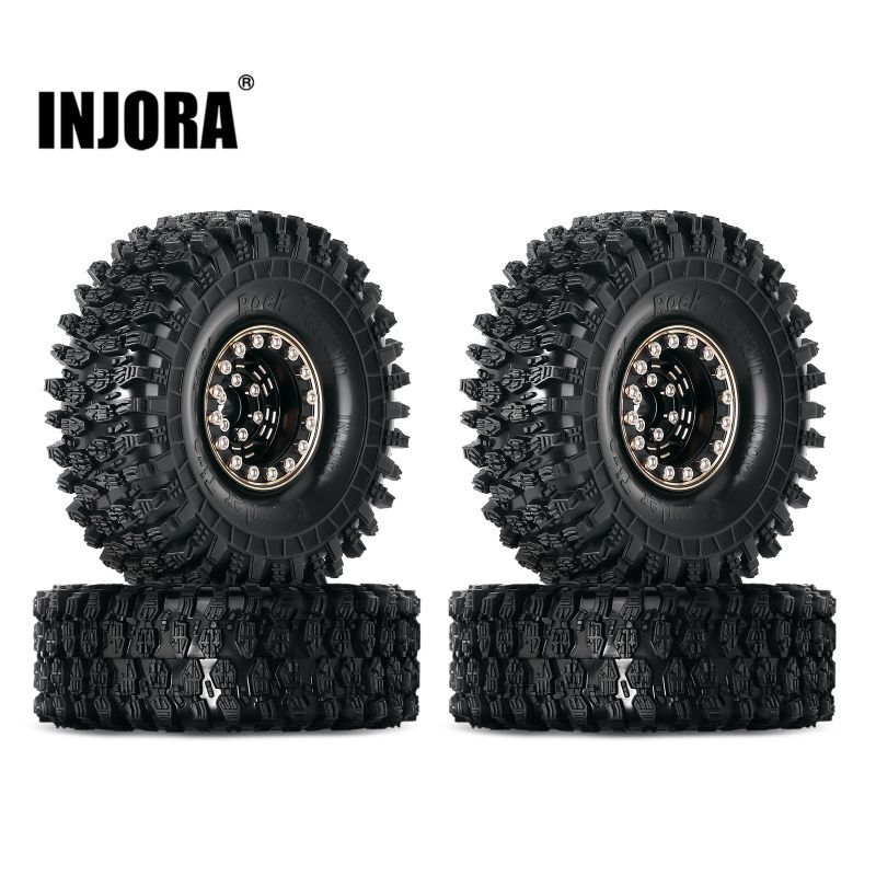 INJORA 1.0 ビードロック 真鍮 ホイール リム タイヤ セット 64*24mm 1