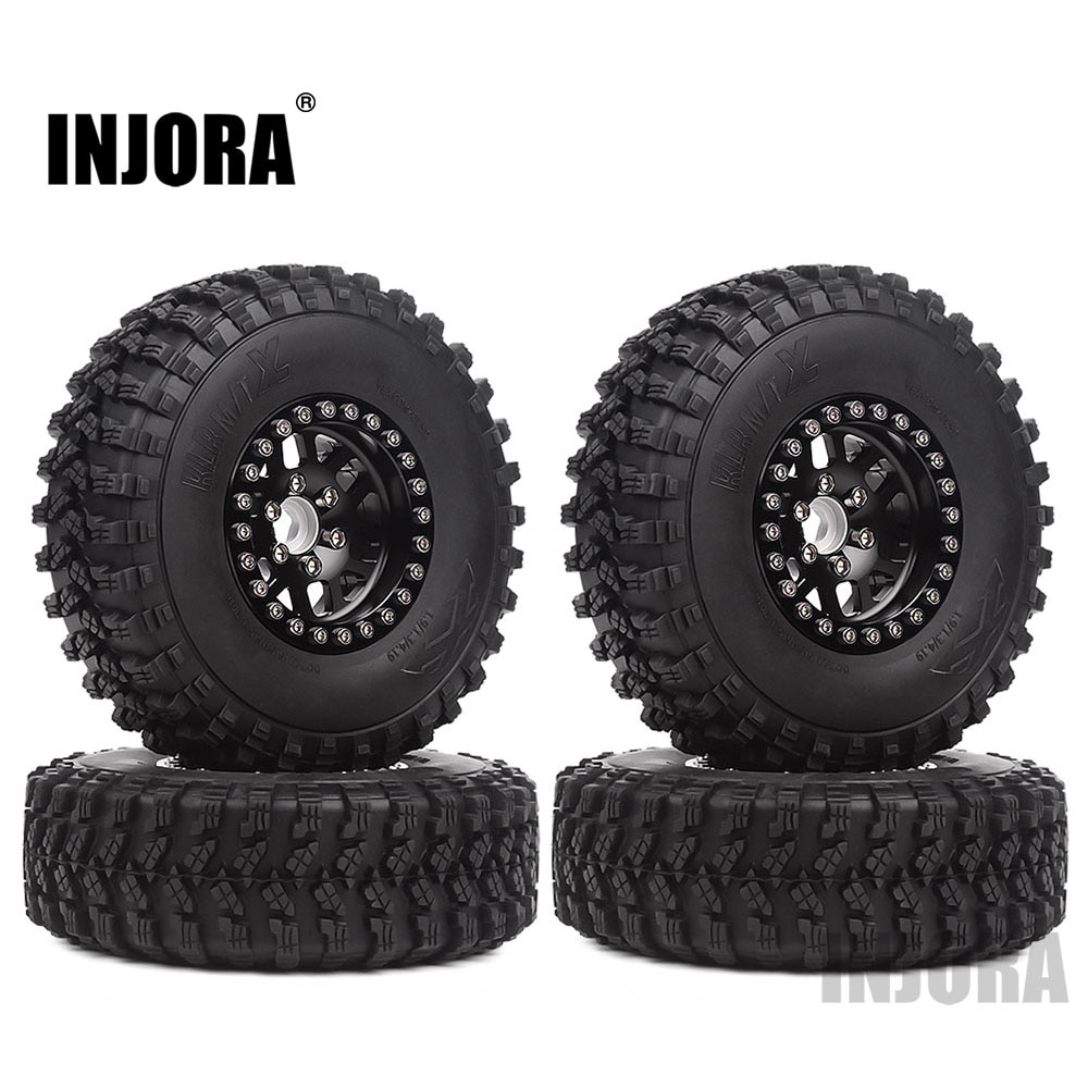 INJORA 4 個 1.9 ビードロック ホイール タイヤ リム セット 1/10 RC クローラー アキシャル SCX10 90046 D90  MST