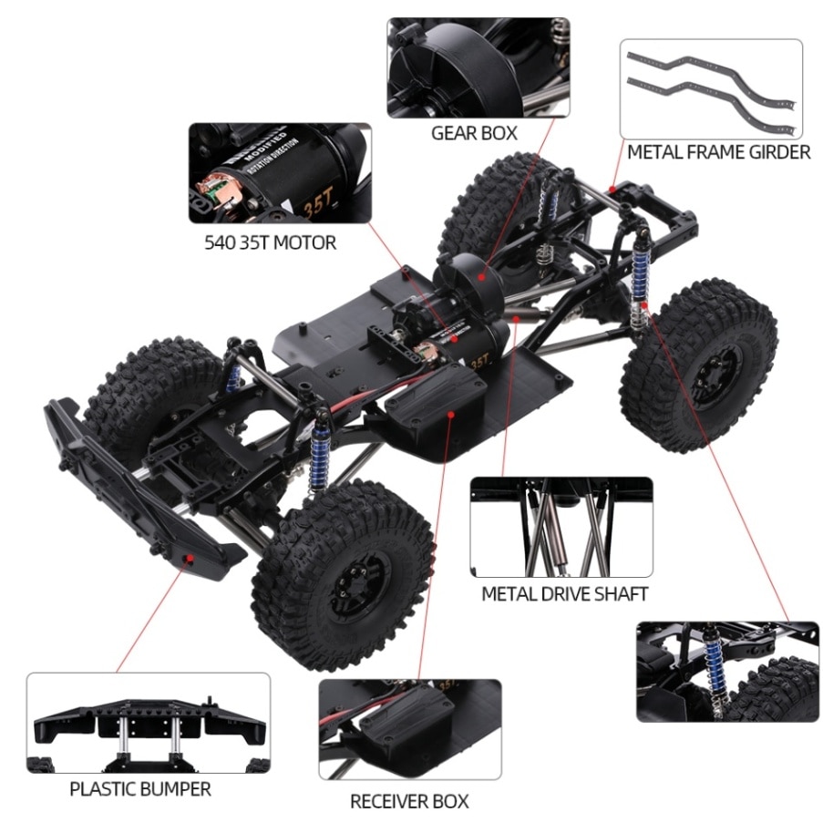 AUSTAR 313mmホイールベースシャーシフレーム（1/10 AXIAL SCX10 II