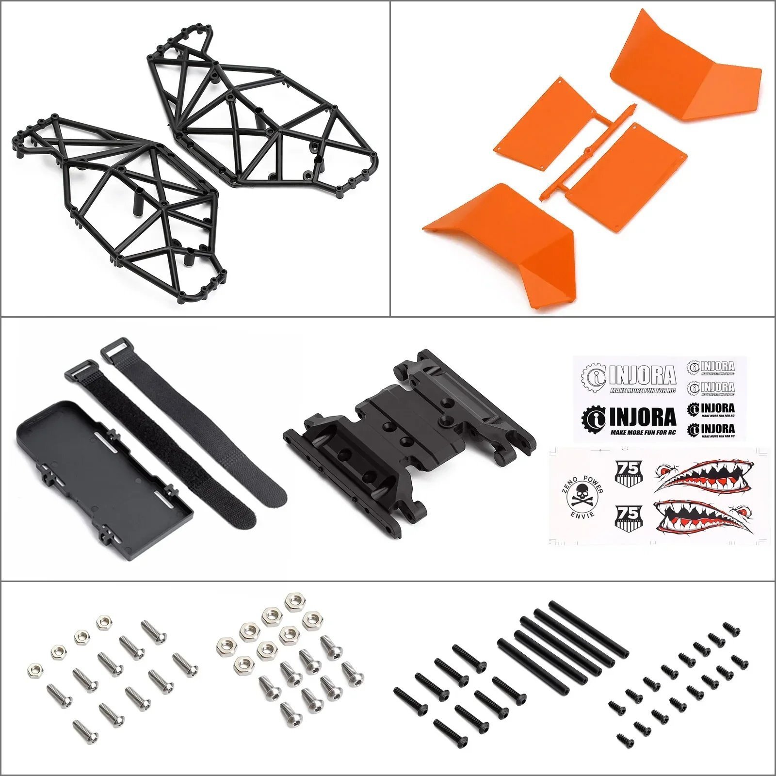 INJORAナイロンロックバギー 1/10 RCクローラーカー アキシャル SCX10＆SCX10 II 90046DIY パーツ用