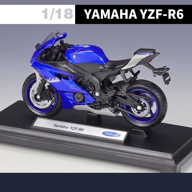 1:18 ヤマハ YZF-R6 アロイダイキャストバイク模型 化粧ボックスなし