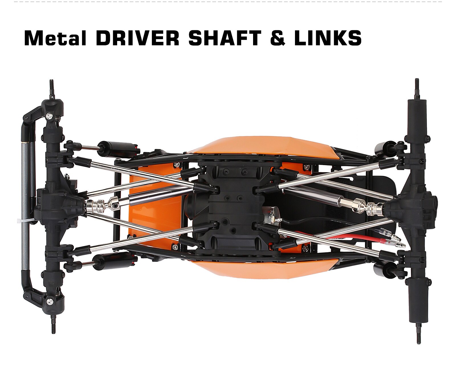 310mm ホイールベースロックバギーシャーシ、チューブロールケージ付き