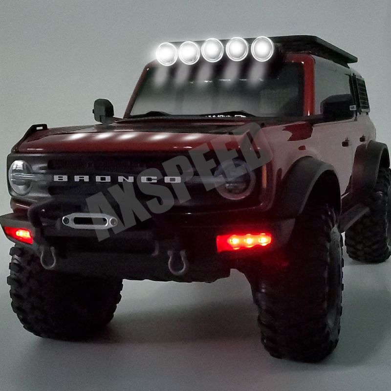 5つのLEDライトルーフライトバートラクサス trx-4 TRX4 ブロンコ 1/10