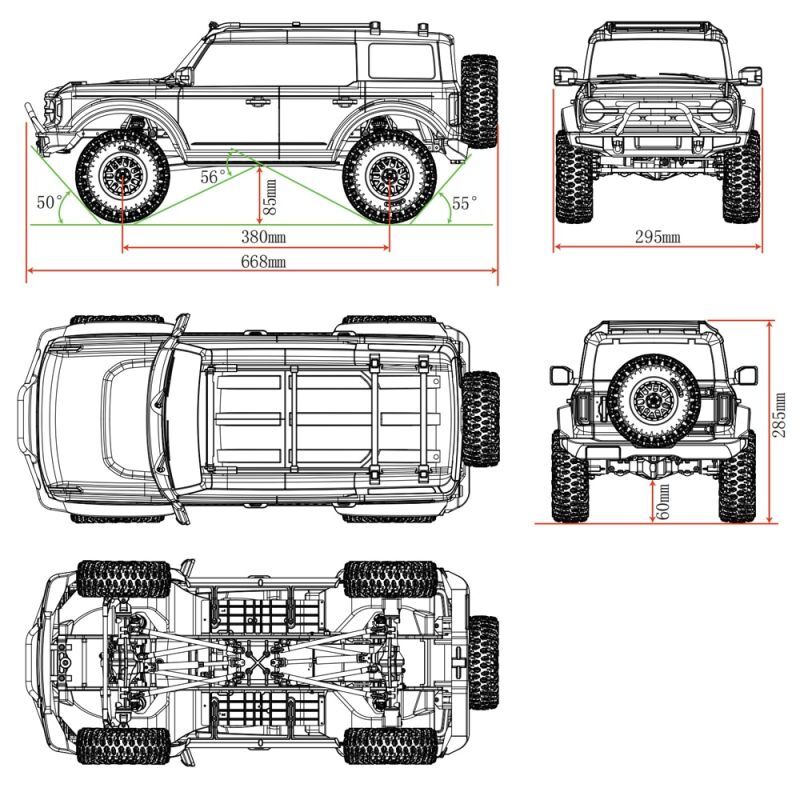 YIKONG YK4083 1/8 4WD RTR RCクローラークライミング車模型電動オフ