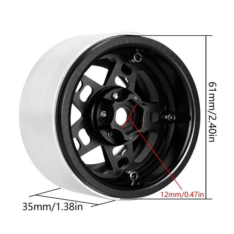 INJORA -10mm オフセット 5 スポーク 2.2 ビードロック ホイールリム 1